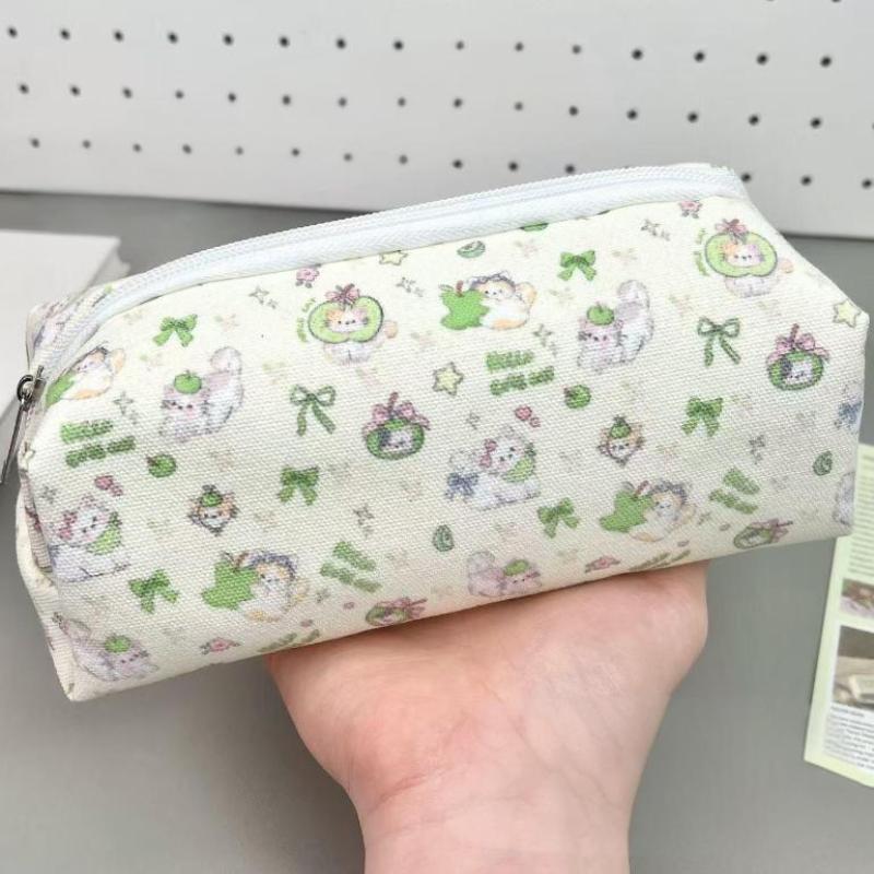 1Pc Student Simplicity Korean Pencil Pouch Large Capacity Stationery Storage Bag Small Makeup Bag Travel Organizer Cosmetic Bag
