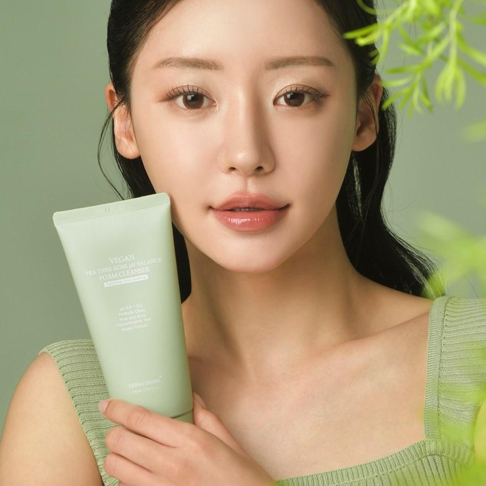 Dermashare Vegan Tea Tree Acne Functional Acne PH Balance Mildly Acidic Foam Cleanser, 2 pieces, 150ml