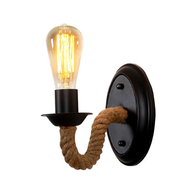 Wall Lamp Wall Decoration Retro Hemp Rope Lamp Rope Hemp Rope Retro Lamp Industrial Metal Lamp Lighting Decorative