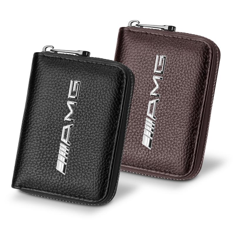 Leather Car Driver's License ID Card Bank Card Wallet Car Styling For Mercedes Benz AMG GLE GLS GLC CLA GLB ML W204 W206 W205 W212 W203