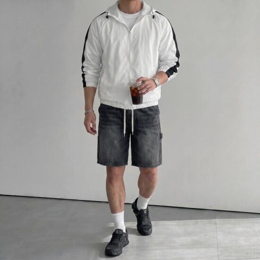 Onl Men S Hooded Bicolor Cropped Jacket