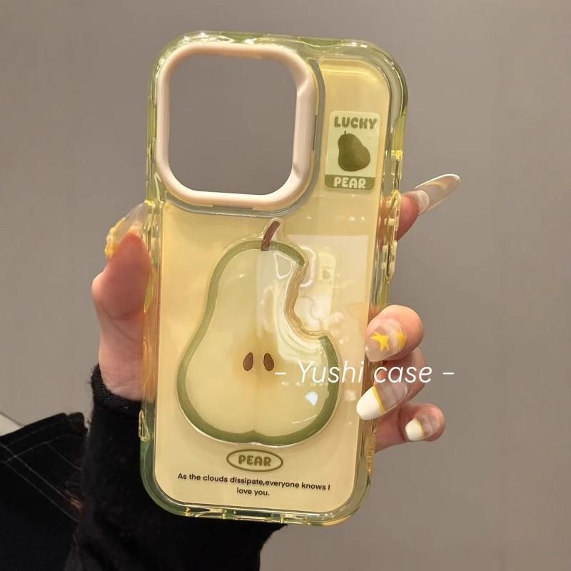 Three Dimensional Apple Pear Core Three In One Colorful Suitable for Apple 16 15 Iphone13 XR  Huawei Mobile Phone Case