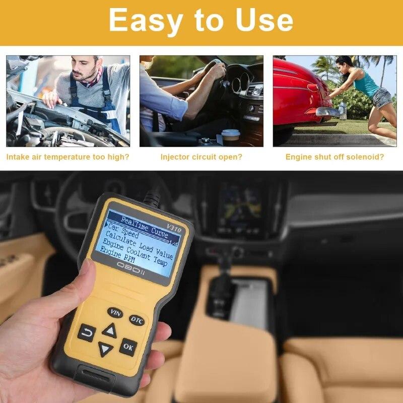 Cititor de coduri OBD V310 Scanner OBD2 Instrument de diagnosticare a defecțiunilor motorului pentru mașină Scanner auto în mai multe limbi Citire date live VIN