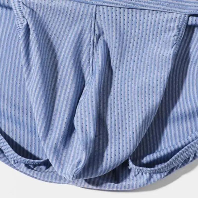 Herren Sexy Nadelstreifen Stretch Unterwäsche Komfort Atmungsaktiv Hauteng Unterhose Slim-Fit Mehrfarbig Slips
