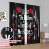 2pcs,2D plane printing Popular Curtain Panels Heartfelt Kitchen Decor Polyester Fabric (without rod) Holiday for Bedroom, Living