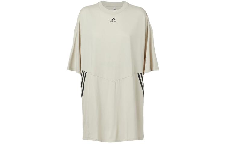 Adidas Drop Shoulder Sleeve T Shirt Women s Bauxite Brown H47489 XL