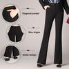 Women Trouser Flared Style High Waist Solid Colors Elastic Formal Long Stretch Office Lady Trouser for Office