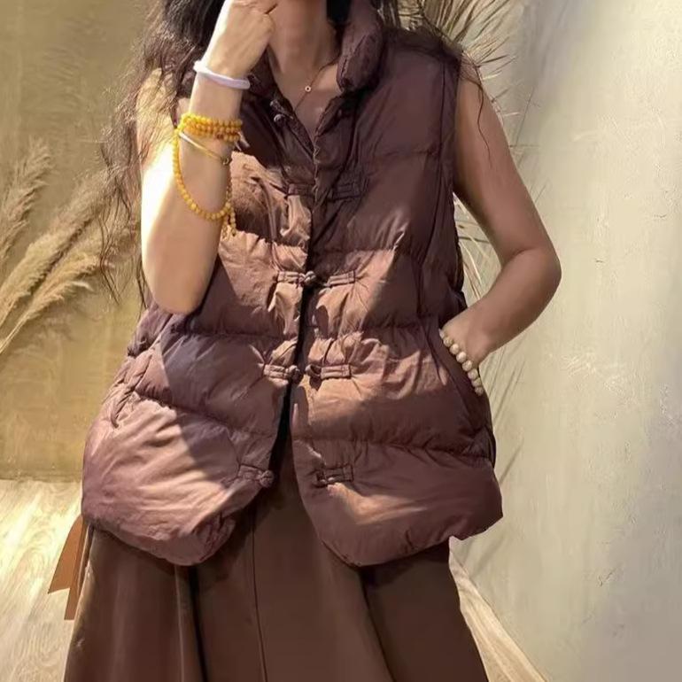 European and American style withdrawal genuine women's clothing winter new fashion design versatile warm vest jacket