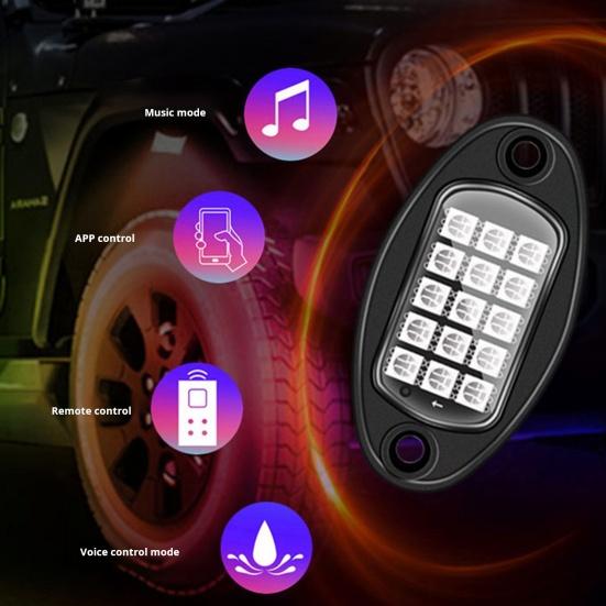 Araba Kamyon UTV Uygulama Kontrolü Müzik Modu 250cm Kablo Uzunluğu Kamyon UTV'ler Arazi Araçları Yanıp Sönen Müzik Üzerine Çok Yönlü Kurulum