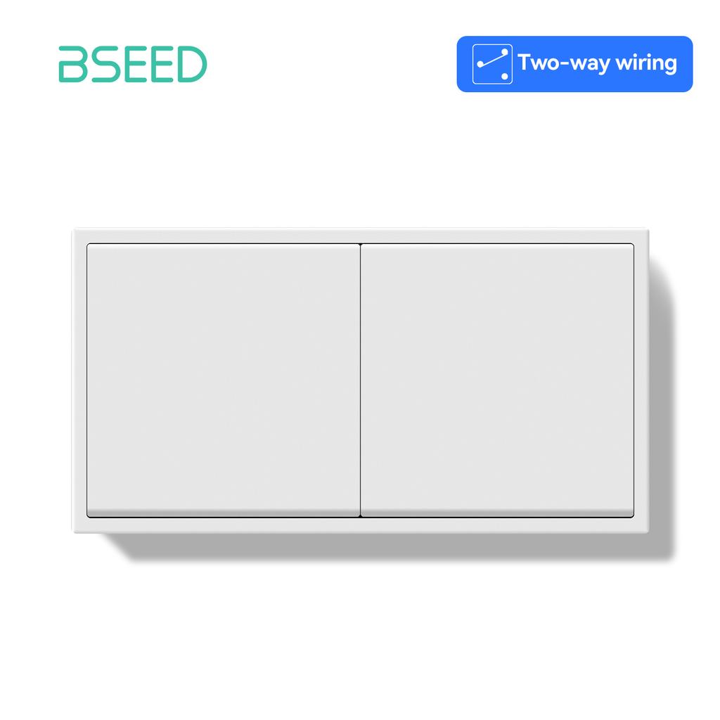 BSEEDInterruptores de Luz Mecânicos de 1 Tecla Botões Grandes 2/3 Vias Para Escadas Mais Tomadas de Energia UE Tomadas de Carregamento USBC Estrutura de Plástico