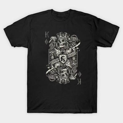 2025 Summer and Autumn New Skull Poker Printed T-shirt Casual and Sporty Short-sleeved Streetwear for Men and Women
