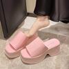 Fashion Women's Slippers 2025Summer New Thick Soled Sandals Square Head Open Toe Chunky Slippers for Women Mules Slippers Slides
