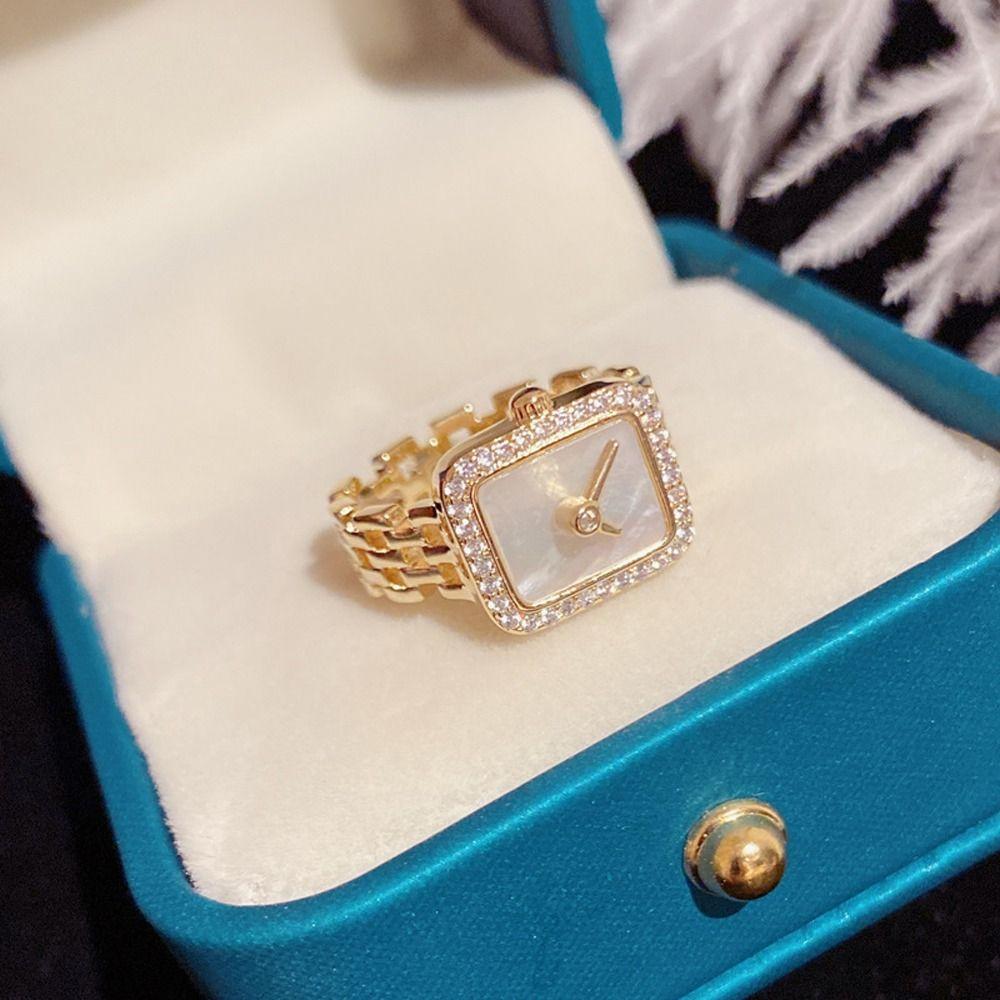 Gift Niche Design Ins Style Rhinestone Women Ring Fashion Jewelry Korean Style Ring Vintage Ring