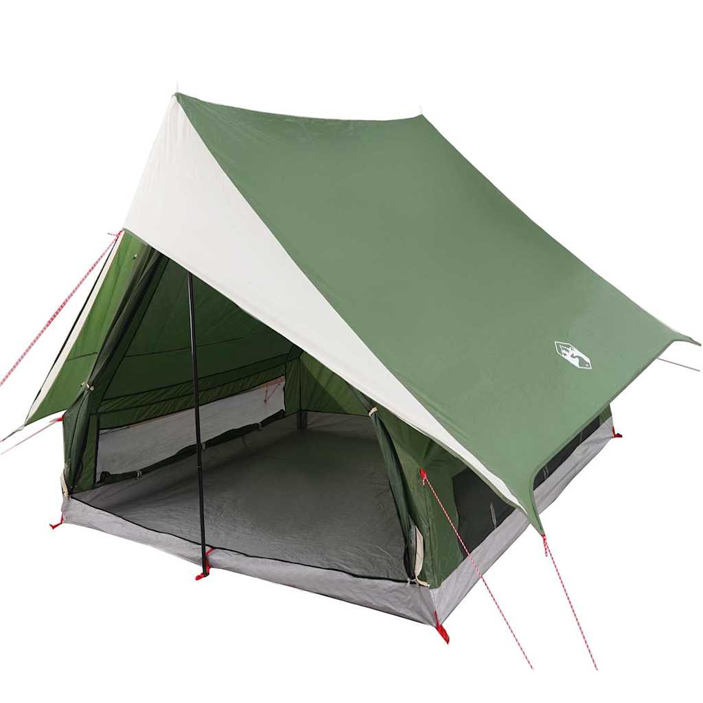 Family Tent with Roof Green and White 220 x 220 x 184 cm