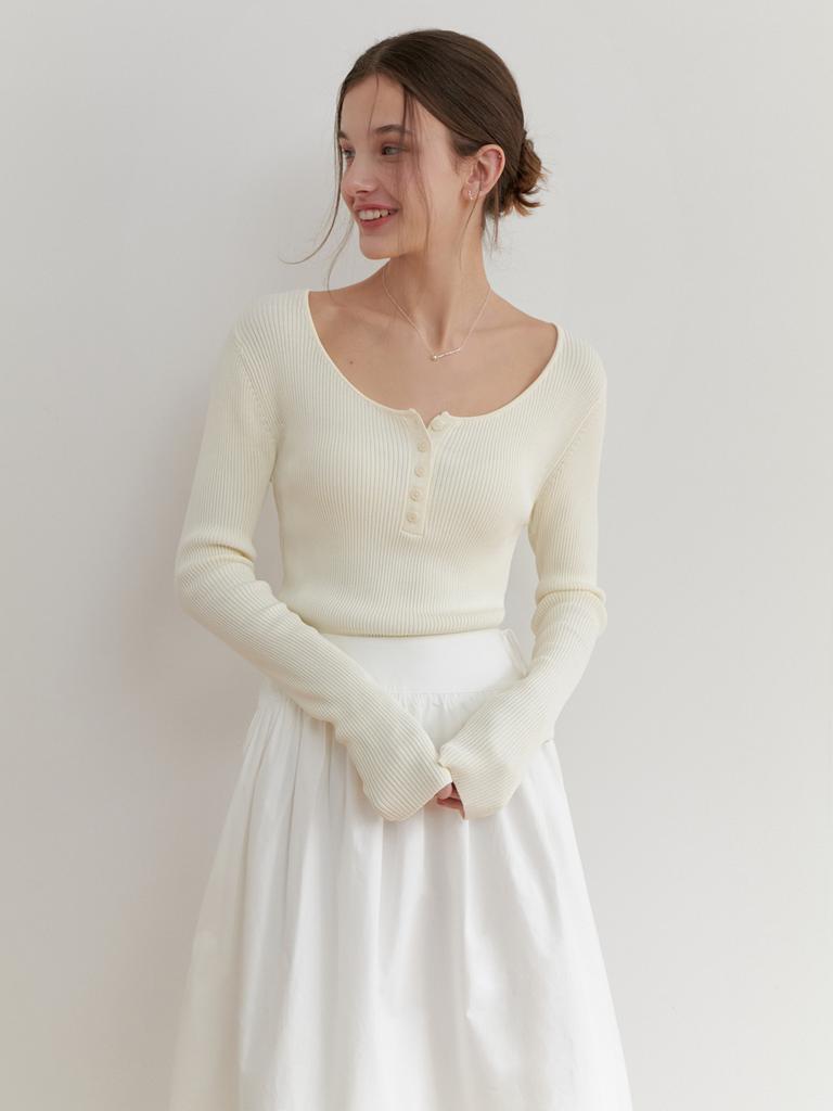 Liel Bonny Button Knit (Ivory)