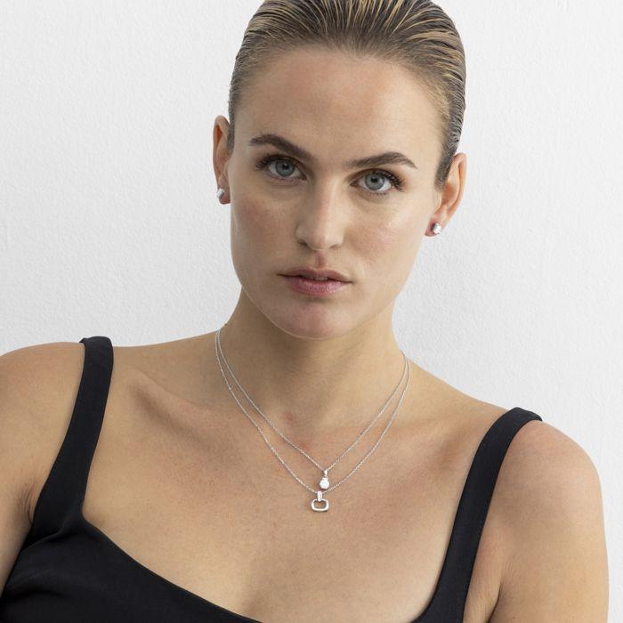 Boucles d'oreilles - Luxenter - Setentaitres - Argent 925 - Zircon cubique - Rhodié