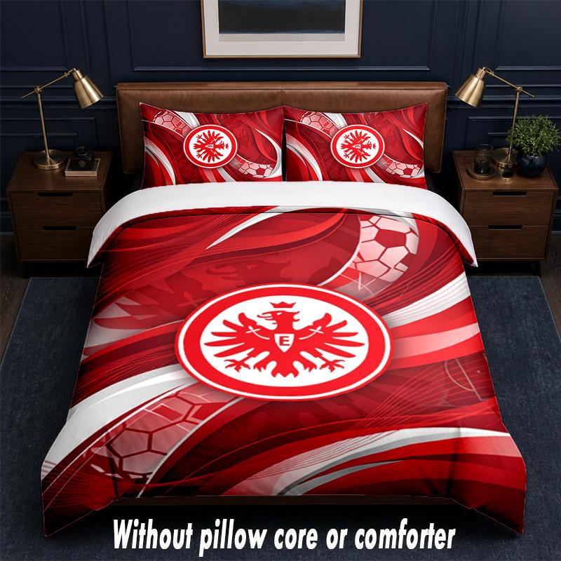 Eintracht Frankfurt Football Design Bed Bedding Set 1 Duvet Cover + 2 Pillowcases Soft Breathable Household Bed Linens