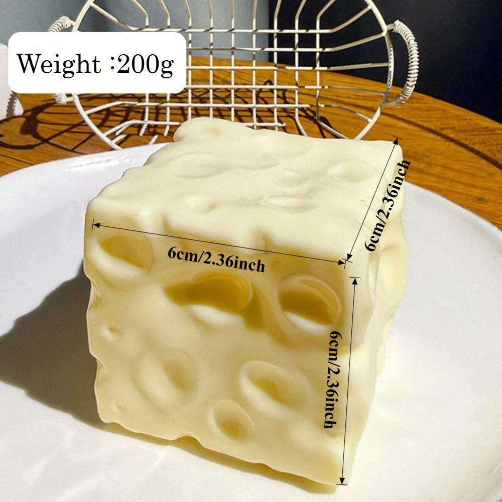 

Toys Kids Childrens Cheese Cube Shapeable Squeeze Ball Non Rebound Sensory Fidget for and Adults ASMR Sensory Anti-Stress Festival Gift Present