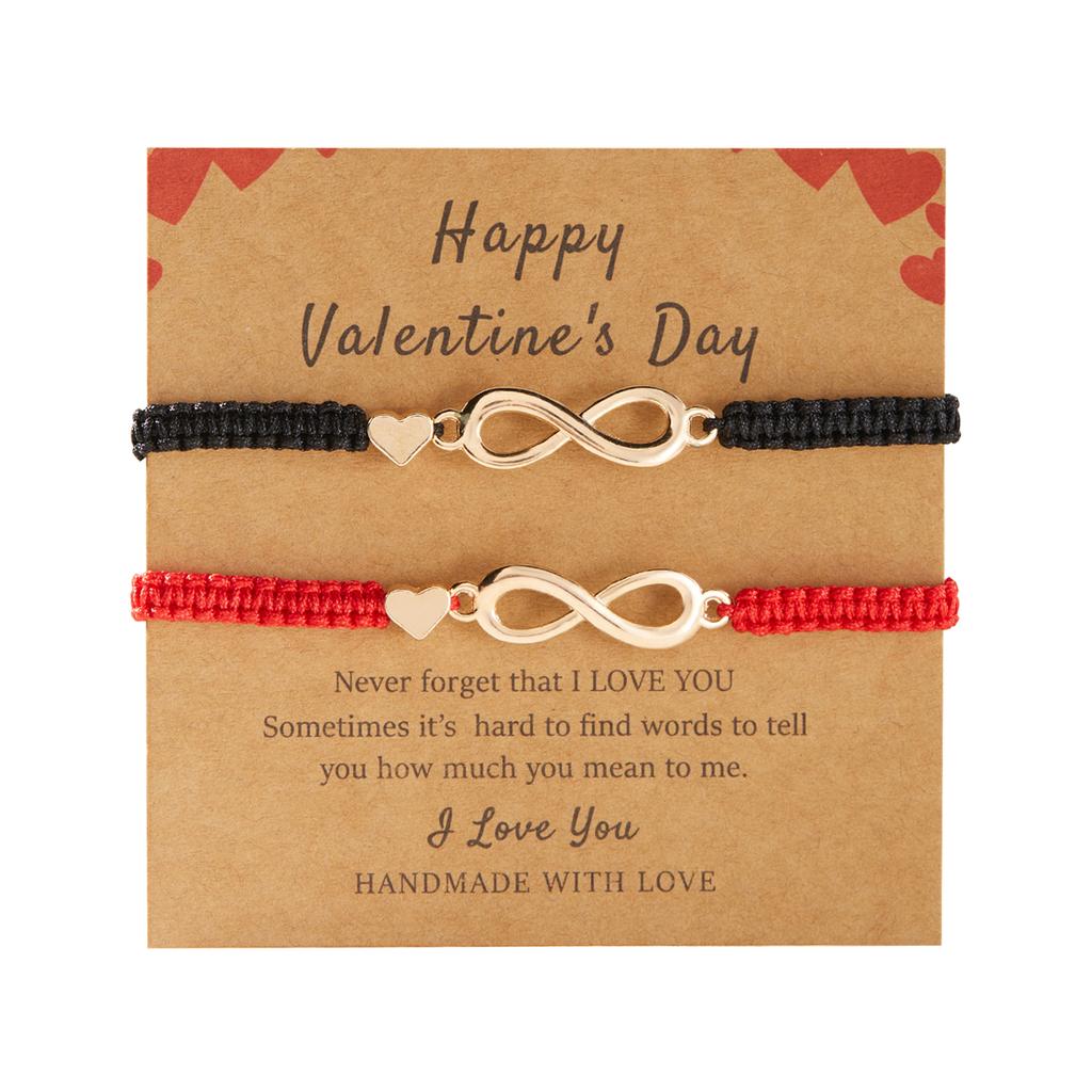 Romantic Infinite Love 8 Infinity Charm Couple Bracelets for Women Men Lucky Red Rope Handmade Bracelets Friendship Jewelry Gift