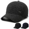 Berretto da baseball invernale da uomo caldo in misto lana con paraorecchie Cappellino da papà