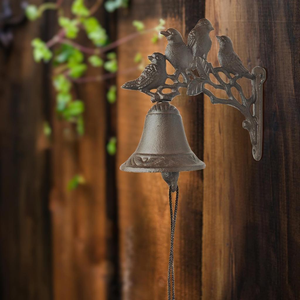Cast Iron Doorbell with Bird Residential Call Wind Antique Style for Outdoor Coffee Pet Screw Home Security Chime Mr.MrKura Design, Chime, Chime,