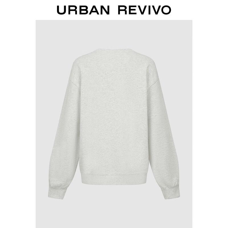 

UR 2025 Women s Casual Retro Color Block Letter Embroidery Crewneck Sweatshirt M