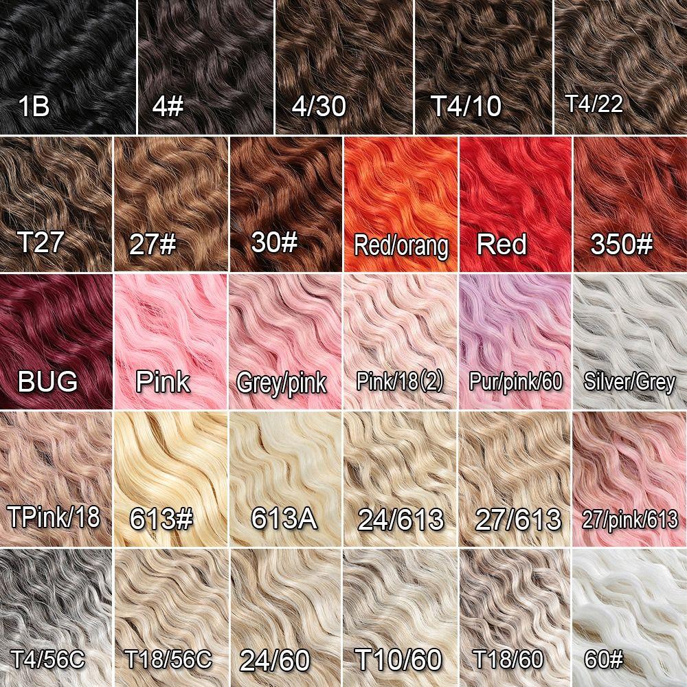 Heat Resistant Fiber Deep Wave Wig Ombre Marly Hair Synthetic Crochet Hair Kinky Curly Hair