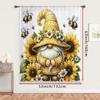 1PC Sheer Curtain Sunflower Gnome Bee Yellow Print, Rod Pocket Window Curtain for Living Room Summer Garden Decor