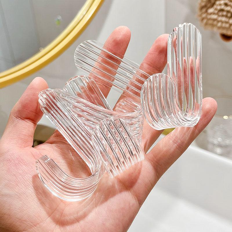 10/5 STÜCKE Transparente Acryl-klebehaken Kleiderhaken Küche Badezimmer Wand ohne Löcher Stark klebende Rackhaken Home Organizer