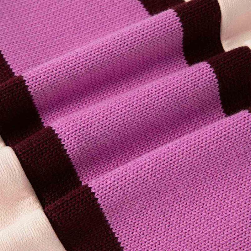 Puma Striped Logo High Neck Long Sleeve Sweater Women sweater Light-Pink 537971-48