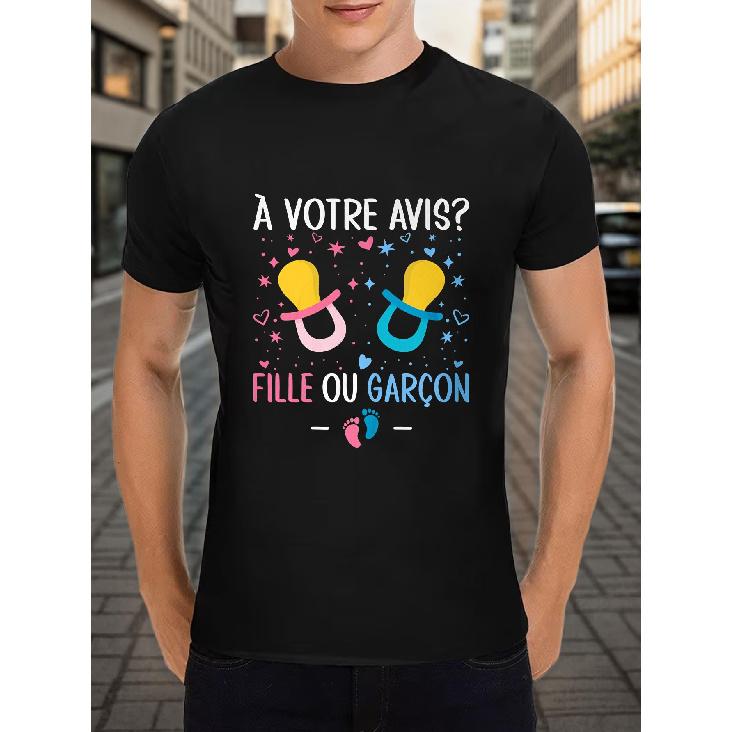 Baby Gender Reveal Party - Back Printing - Men's Crew Neck T-shirt - 100% Cotton - Comfortable and Breathable Fabric - Magliette Uomo