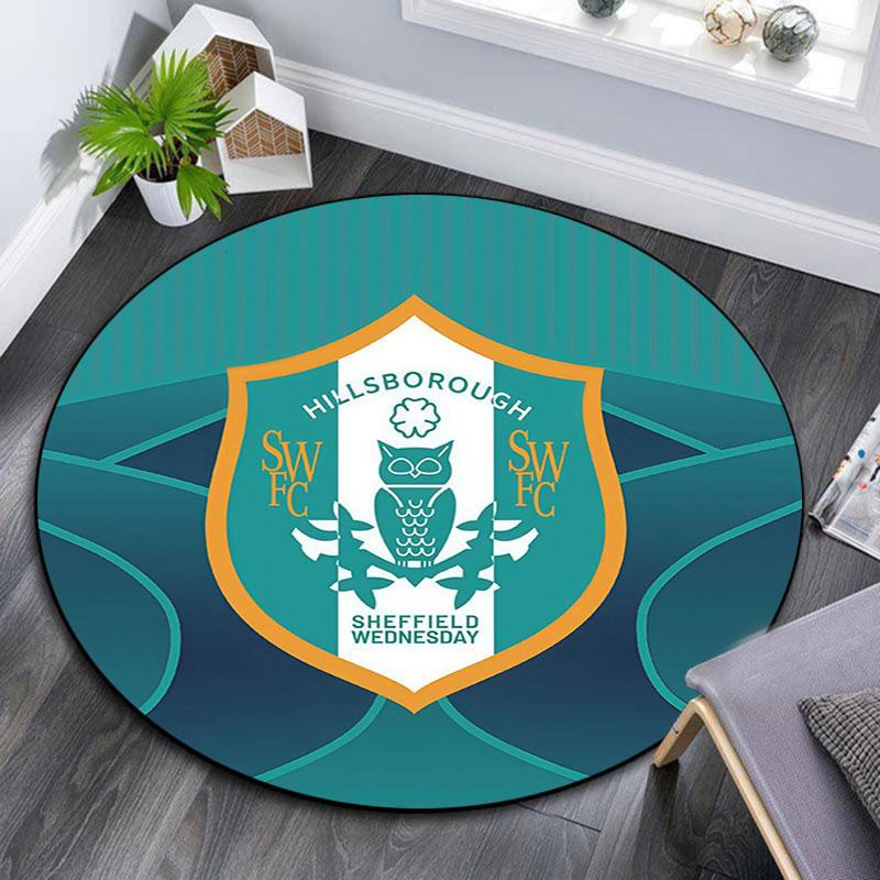 Sheffield Wednesday,Round Area Rug,Carpet Rug for Living Room Bedroom Sofa Playroom Decor,Non-slip Floor Mat