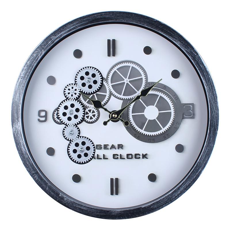 Gear Mechanical Clock Decorative Wall Clock Living Room Home Silent Industrial Retro Nostalgic Watch Wall Clock Quartz Clock