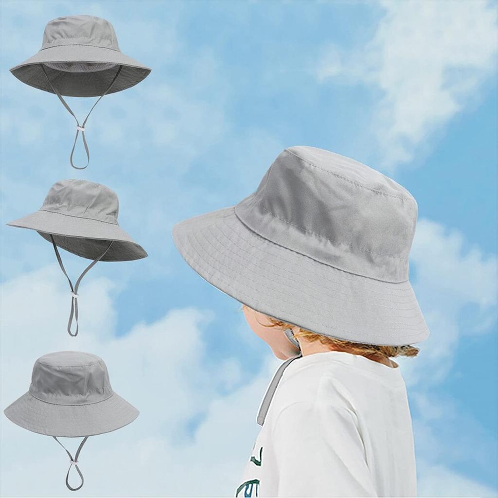 [Misia Luxury] Sun Hat, Hat, Bucket Cap, with Chin Strap, for Boys, Girls, Children, Toddlers, Kids, Sun Protection, UV Protection, Beach, Travel,