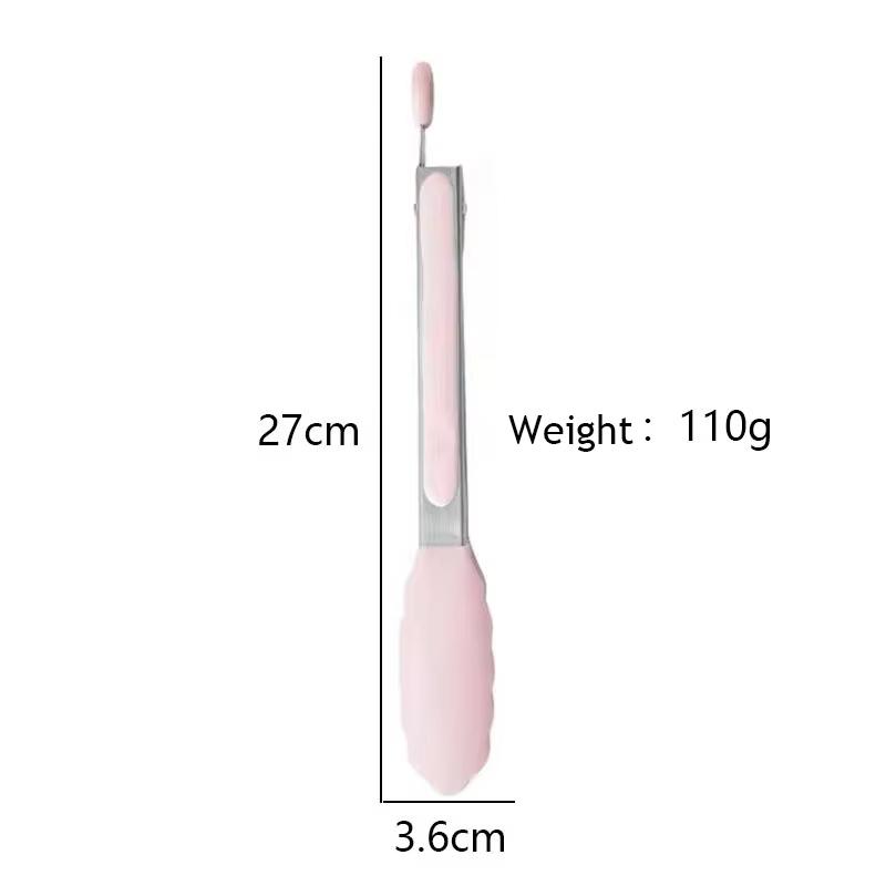 Silicone Food Tongs BBQ Grilling Tong Kitchen Cooking Salad Bread Serving Tong Non-Stick Barbecue Clip Clamp Stainless Steel Too