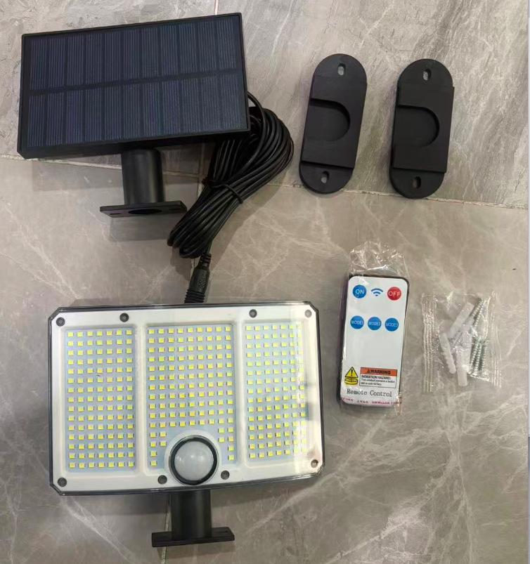 Outdoor Solar Motion Sensor Wall Lights with Remote Control for Courtyard and Corridor