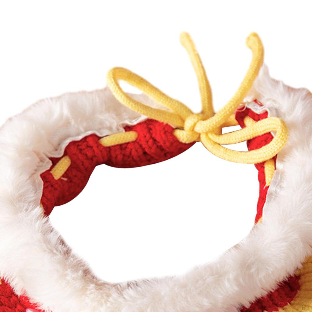 Pet Scarf Adjustable Knitting Cat Collars Cute Decorative Year Decoration Hand Woven Crochet