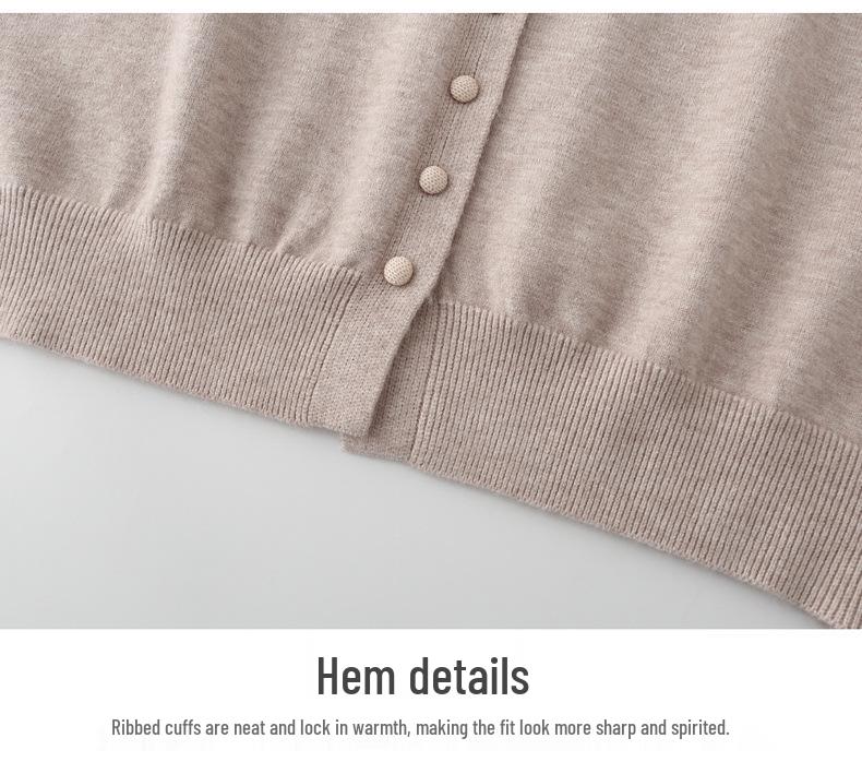 2026 Spring Embroidered Knit Sweater for Middle-aged & Elderly Women - Soft, Loose Button-up Top