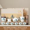 Tea set Festive white porcelain rime pavilion Dehua suet jade set Outdoor travel tea set