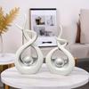 2pcs Set a Pair of Home Decoration Pieces Elegant Decorative Bottles Resin Process Abstract Geometric Design Suitable for Living Room Porch