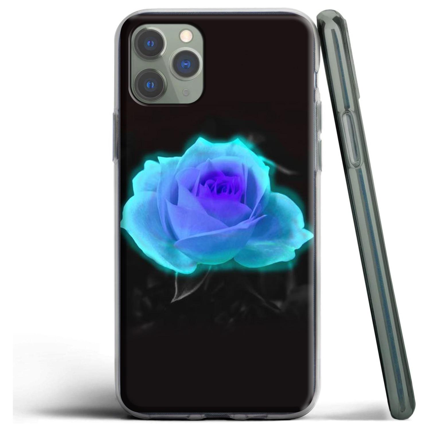 

Красивый силиконовый чехол со светящейся розой для Apple iPhone 12 Mini 11 Pro SE XS X XR Max 8 7 6S 6 Plus 5S for Iphone 6 6s aero синий