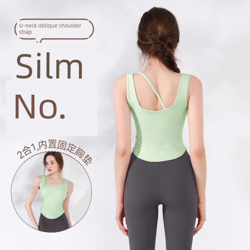 Export Amoi Yoga Clothes Women's Fixed Cup U-Shaped Beautiful Vest Sports Outdoor High Strength Training Workout Clothes Tops
