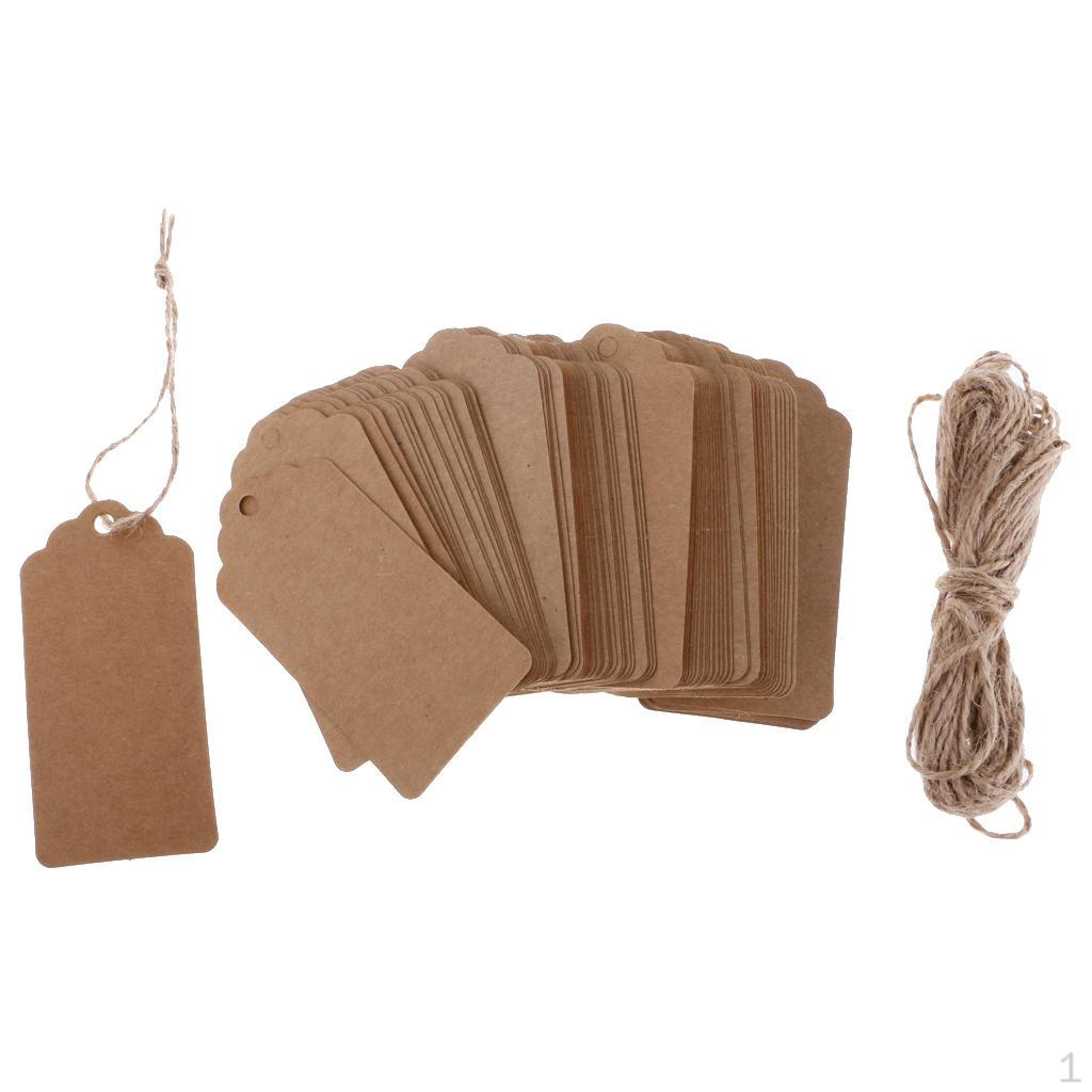

100 Kraft Paper Tags Wedding Party Favor Price Blank/Brown/White