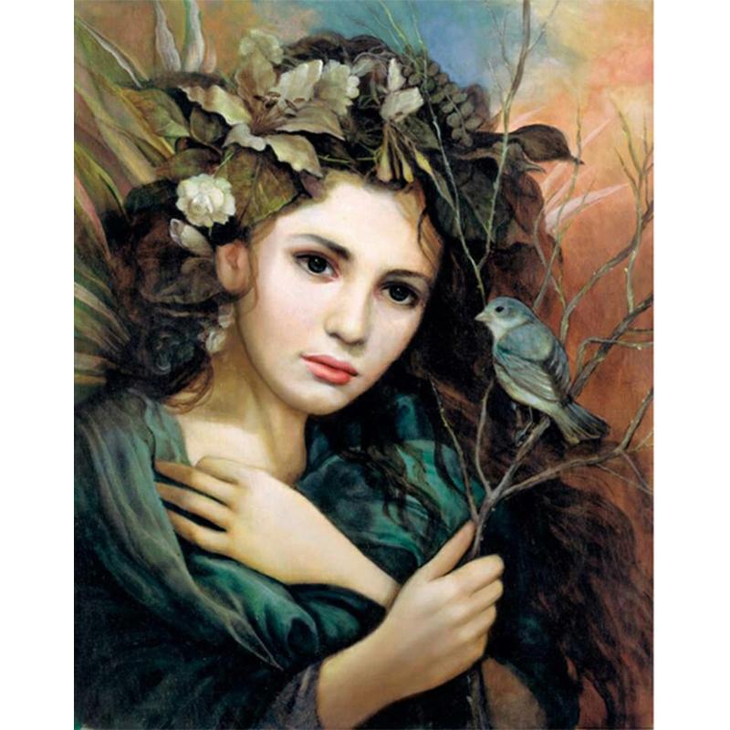 5D Diy Diamond Painting Flowers Woman Wings Cross Stitch Kits Full Round Drill Embroidery Mosaic Art Picture Of Bedroom Decor