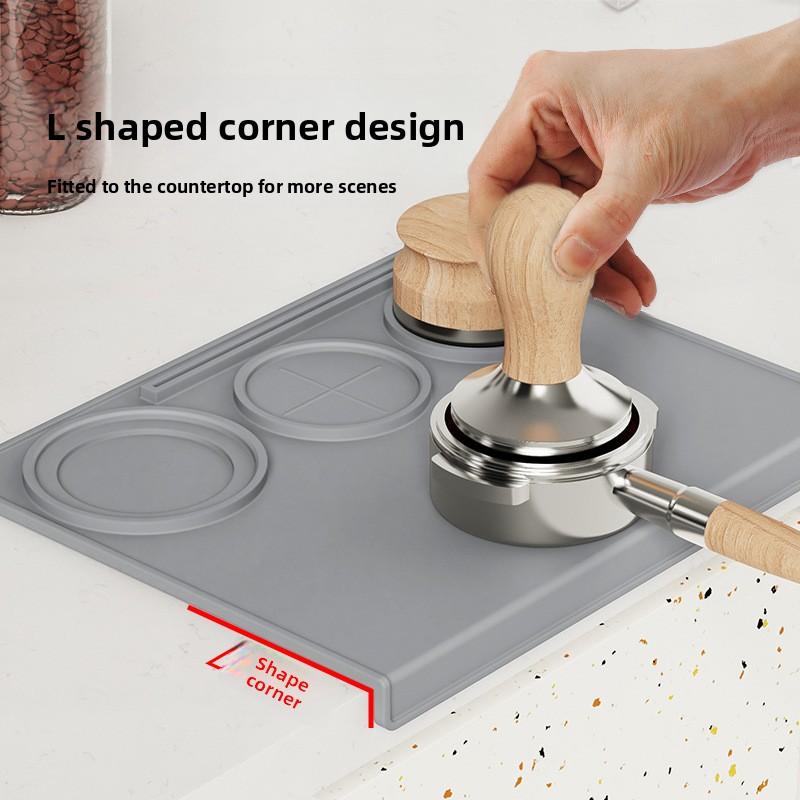 Coffee tamper pad food grade silicone thickened barista accessories tool pad powder hammer holder