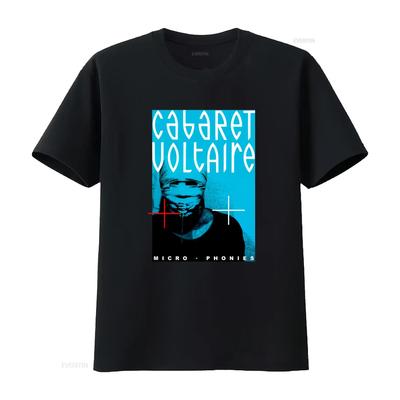 Cabaret Voltaire Micro Phonies Synthpop Punk Rock Camiseta Película de Culto 2408 Vintage Lavado Ropa de Diseñador Elegante Vintage