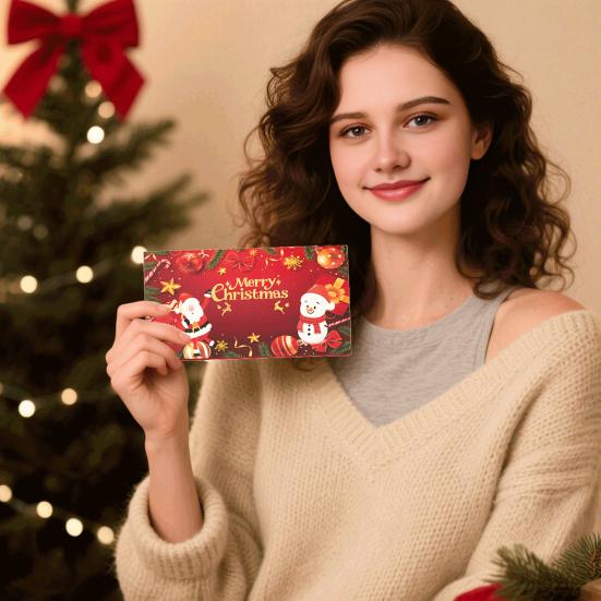 Christmas Cash Gift Envelopes with 6 Slots DIY Money Holder And Gift Card Organizer Holiday Surprise Cash Envelope for Men Women Girls Boys Kids