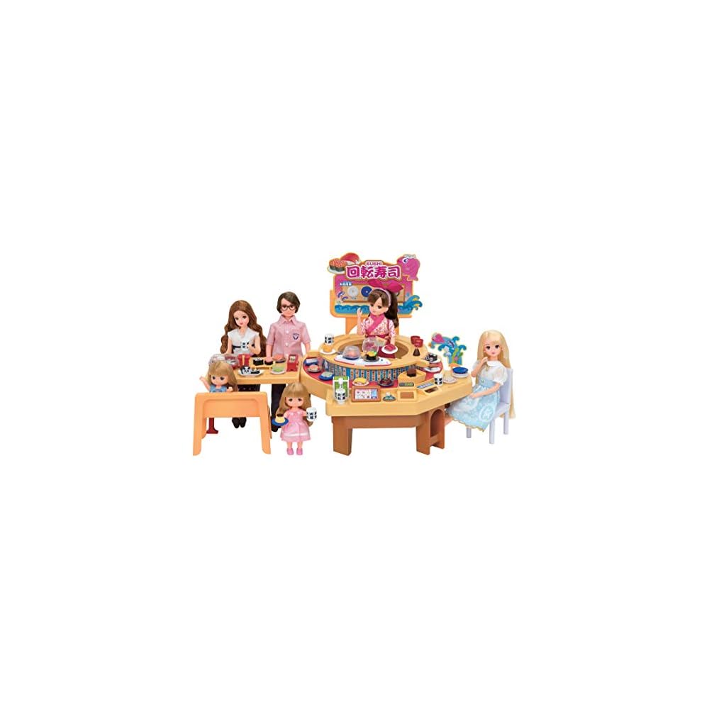 

Takara Tomy Licca-chan Rotating Sushi Playset Doll Toy for Kids Age 3 and Up, Safe Toy Certified