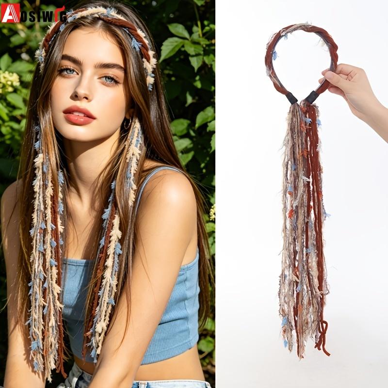 Plüsch Maillard-farbenes Stirnband mit langen Quasten Bohemian Haaraccessoire Geeignet für Damenpartys