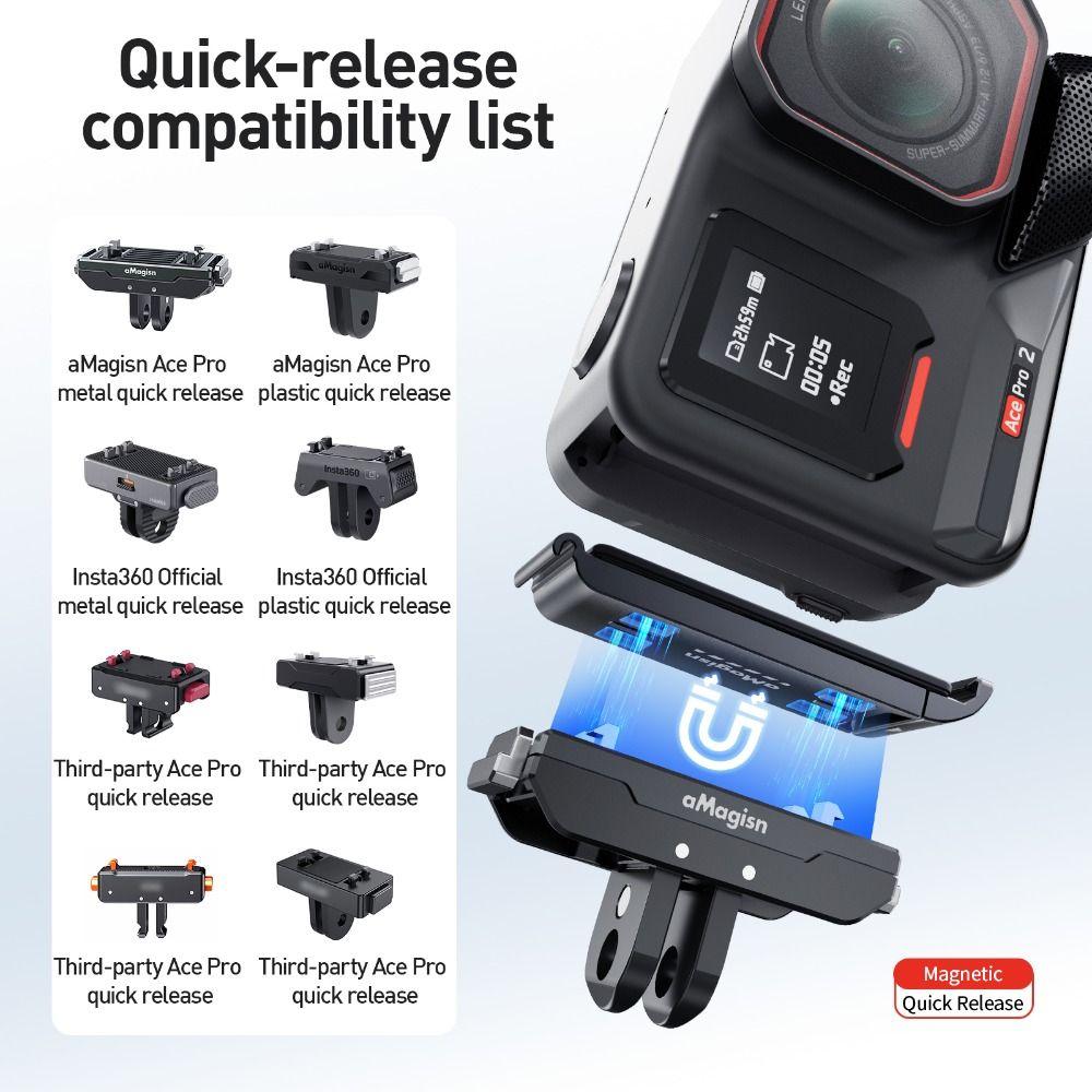 Magnetischer Vertikaladapter Wasserdichte Batterieabdeckung für Insta360 Ace Pro 2 Action Kamera Zubehör
